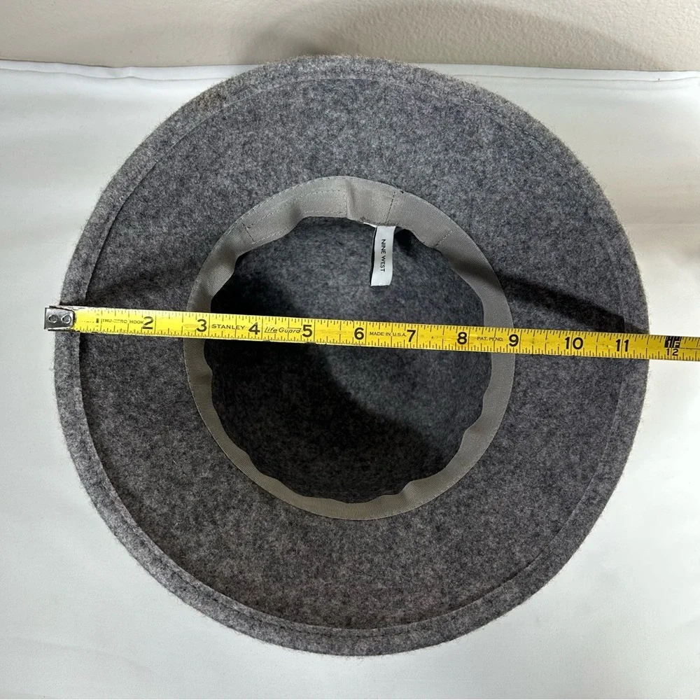 Nine‎ West Wool Gray Classic Vintage Inspired Cloche Bucket Hat One Size